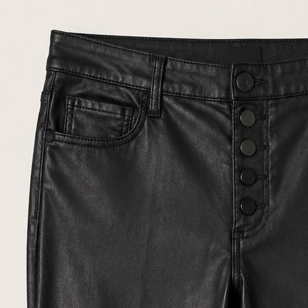 KUT From The Kloth Black Coated Skinny Jeans Pants Size 12 - Picture 4 of 8